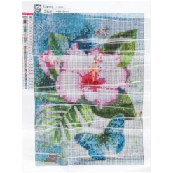 Diamond-Painting-Bild, Hibiskus, 25cm x 35cm, inkl. Werkzeug