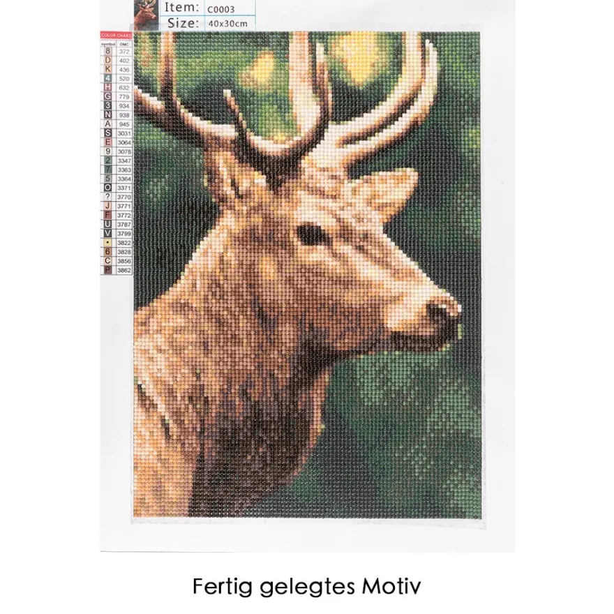Diamond-Painting-Bild, Hirsch, 25cm x 35cm, inkl. Werkzeug