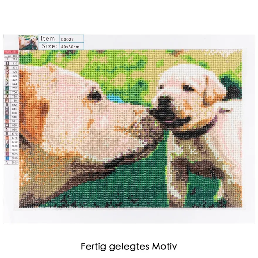 Diamond-Painting-Bild, Hundefamilie, 35cm x 25cm, inkl. Werkzeug