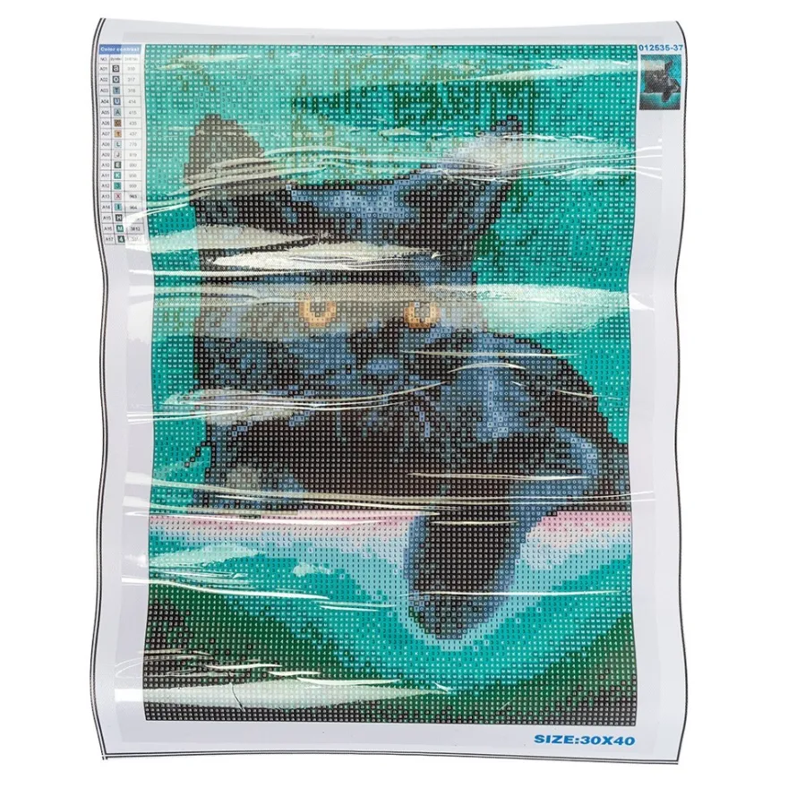 Diamond-Painting-Bild, Katze 3, 25cm x 35cm, inkl. Werkzeug