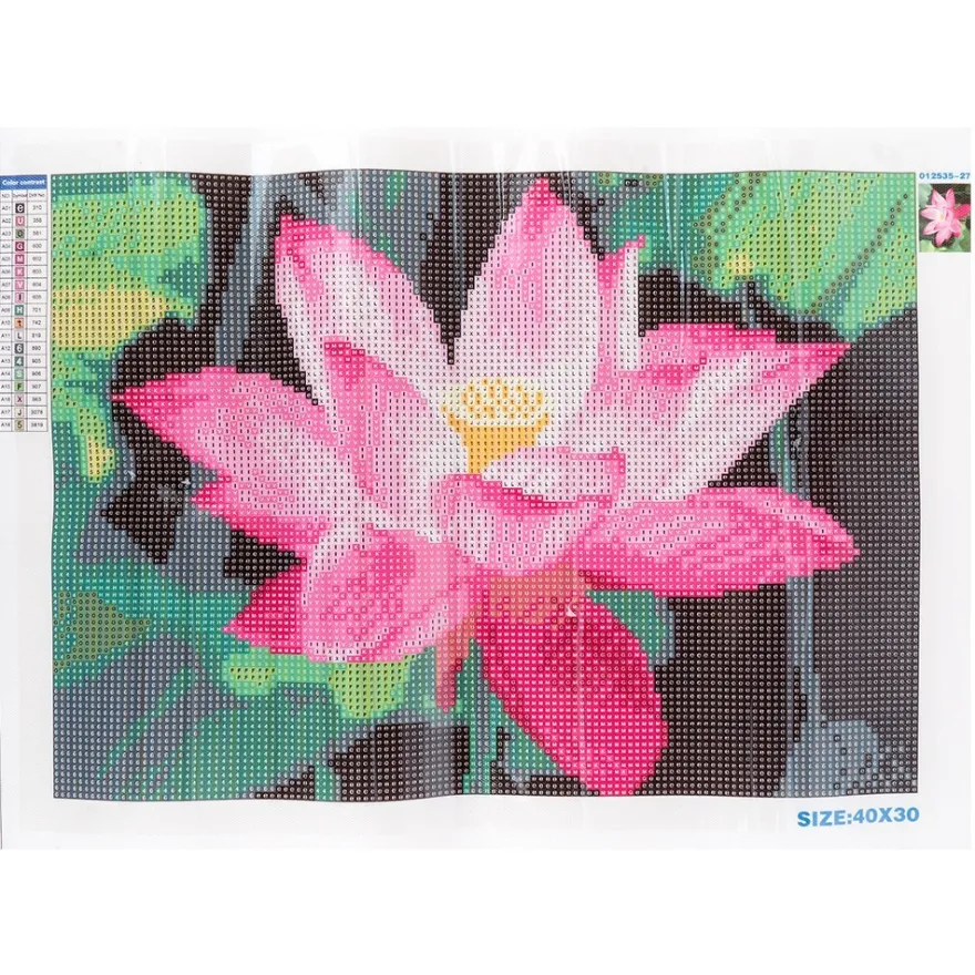 Diamond-Painting-Bild, Lotusblüte, 25cm x 35cm, inkl. Werkzeug