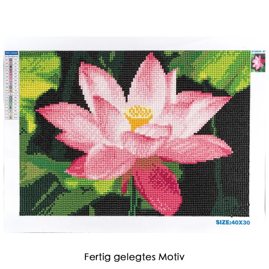 Diamond-Painting-Bild, Lotusblüte, 25cm x 35cm, inkl. Werkzeug