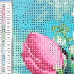 Diamond-Painting-Bild, Maiglöckchen & Tulpen, 25cm x 35cm, inkl. Werkzeug
