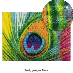 Diamond-Painting-Bild, Pfauenfeder, 25cm x 35cm, inkl. Werkzeug
