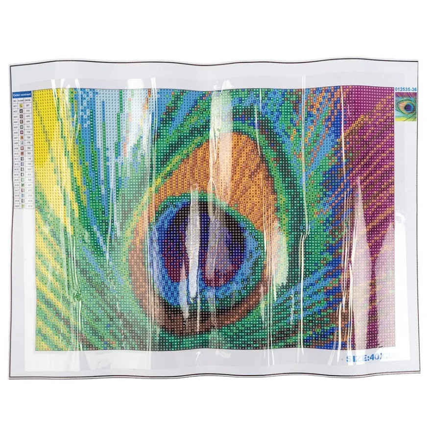 Diamond-Painting-Bild, Pfauenfeder, 25cm x 35cm, inkl. Werkzeug