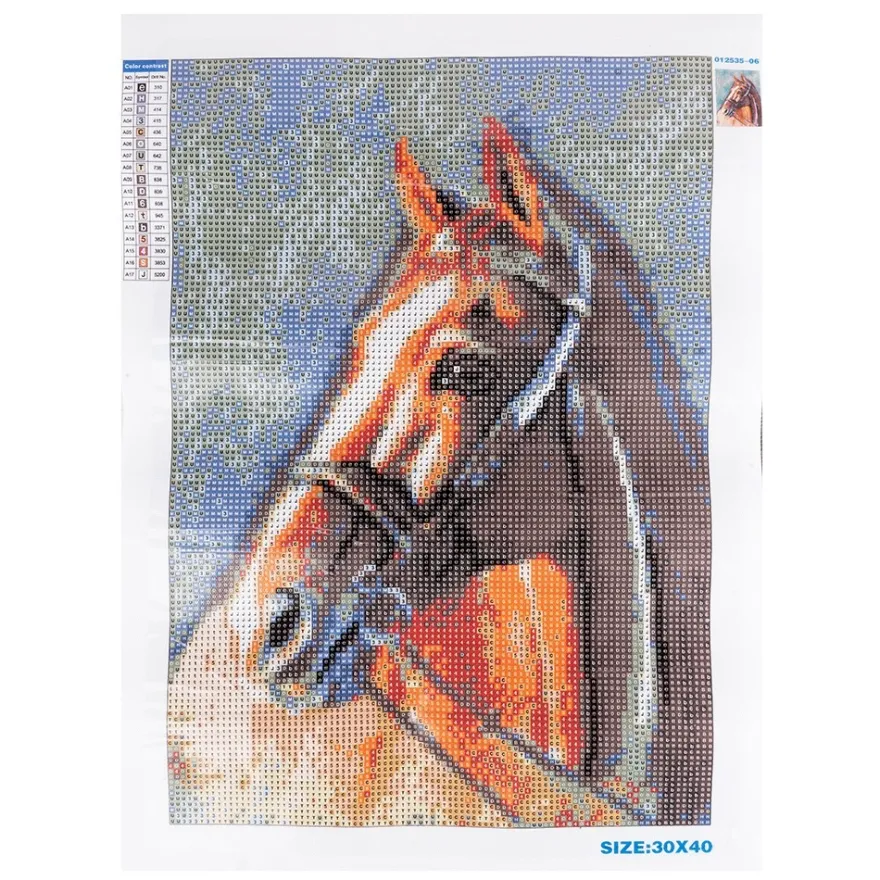 Diamond-Painting-Bild, Pferd 3, 25cm x 35cm, inkl. Werkzeug