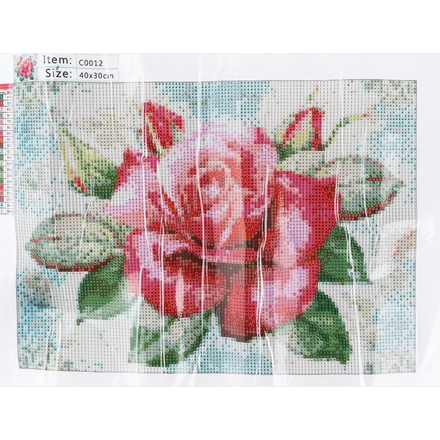 Diamond-Painting-Bild, Rose, 35cm x 25cm, inkl. Werkzeug