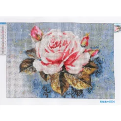 Diamond-Painting-Bild, Rose mit Knospen 1, 35cm x 25cm, inkl. Werkzeug
