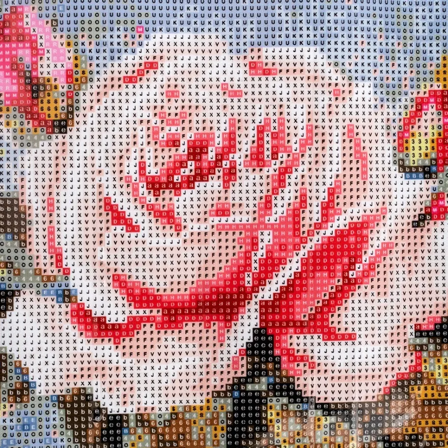 Diamond-Painting-Bild, Rose mit Knospen 1, 35cm x 25cm, inkl. Werkzeug