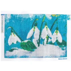 Diamond-Painting-Bild, Schneeglöckchen, 35cm x 25cm, inkl. Werkzeug
