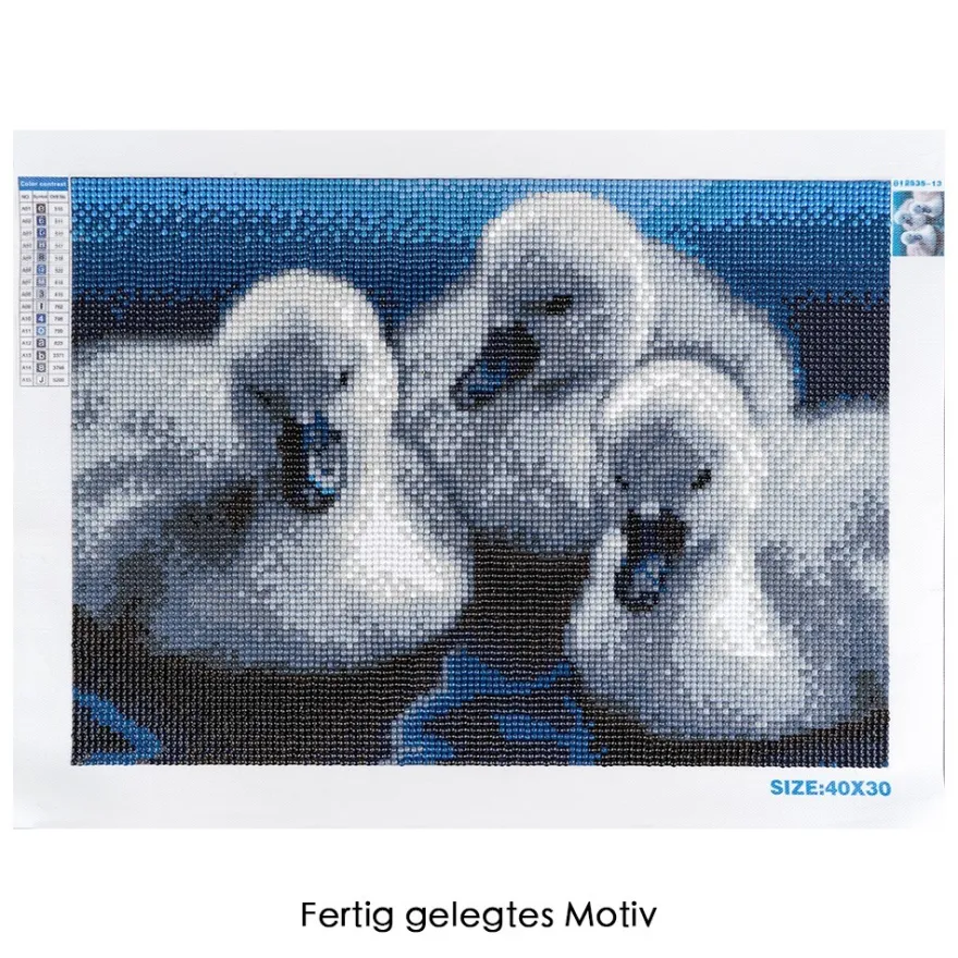 Diamond-Painting-Bild, Schwanküken, 35cm x 25cm, inkl. Werkzeug