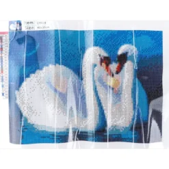 Diamond-Painting-Bild, Schwäne, 35cm x 25cm, inkl. Werkzeug