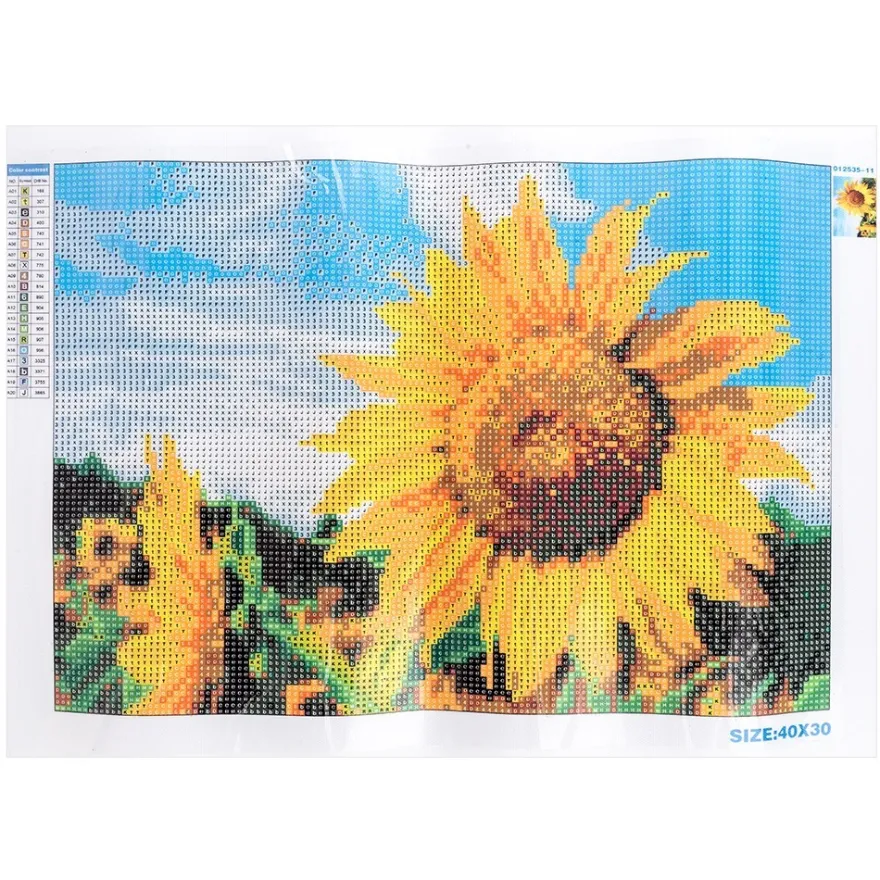 Diamond-Painting-Bild, Sonnenblume, 35cm x 25cm, inkl. Werkzeug
