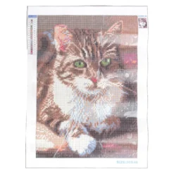 Diamond-Painting-Bild, Strass, Katze 2, 25cm x 35cm, inkl. Werkzeug