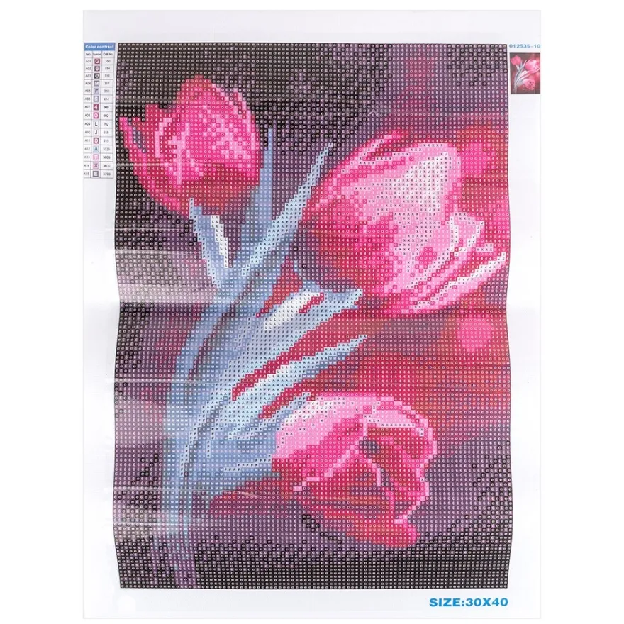 Diamond-Painting-Bild, Tulpen, 25cm x 35cm, inkl. Werkzeug