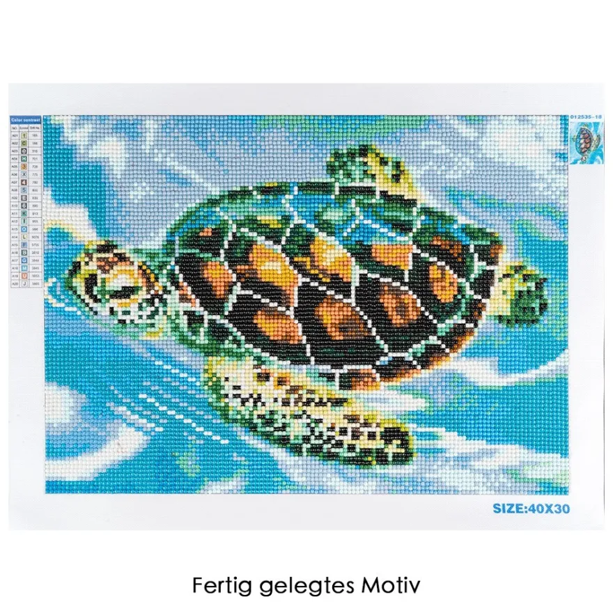 Diamond-Painting-Bild, Wasserschildkröte, 35cm x 25cm, inkl. Werkzeug