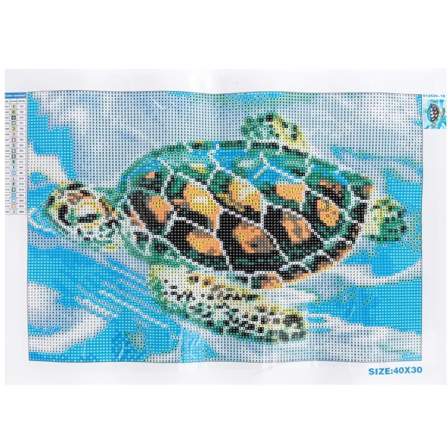 Diamond-Painting-Bild, Wasserschildkröte, 35cm x 25cm, inkl. Werkzeug