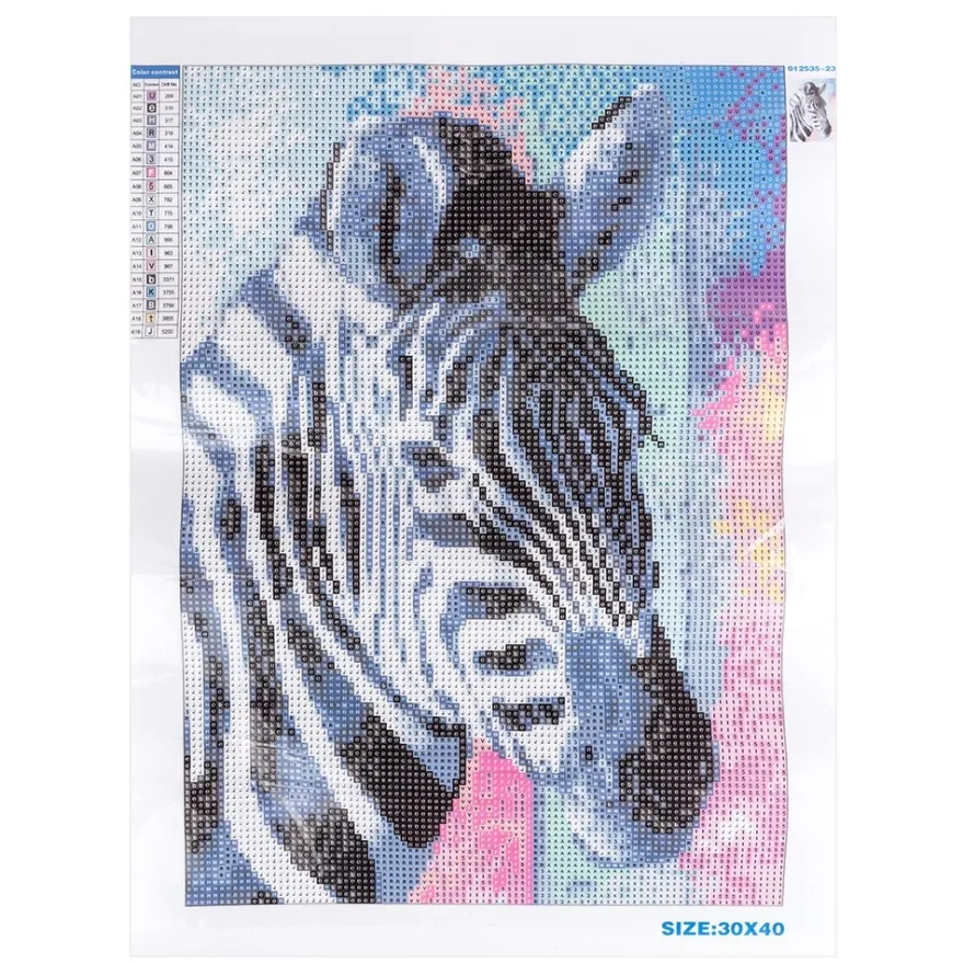 Diamond-Painting-Bild, Zebra, 25cm x 35cm, inkl. Werkzeug