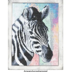 Diamond-Painting-Bild, Zebra, 25cm x 35cm, inkl. Werkzeug