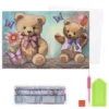 Diamond-Painting-Faltkarte zum Aufstellen, Teddybären, 370g/m², inkl. Umschlag & Werkzeug