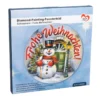 Diamond-Painting-Fensterbild, Schneemann - Frohe Weihnachten!, Ø18,3cm, inkl. Zubehör