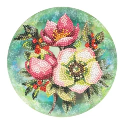 Diamond-Painting-Fensterbild, Christrosen, Ø18,3cm, inkl. Zubehör