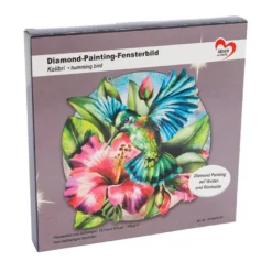 Diamond-Painting-Fensterbild, Kolibri, 19,7cm, doppelseitig