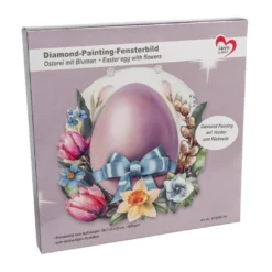 Diamond-Painting-Fensterbild, Osterei mit Blumen, 20cm, doppelseitig