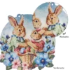 Diamond-Painting-Fensterbild, Hasenpaar mit Blumen & Ostereiern, 20,4cm, doppelseitig
