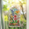Diamond-Painting-Fensterbild, Glaskunst-Optik XL, Blumenvielfalt, 19,8cm x 35,5cm, 500µ