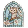 Diamond-Painting-Fensterbild, Glaskunst-Optik XL, Eule auf Ast, 26,4cm x 35,5cm, 500µ