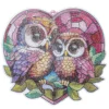 Diamond-Painting-Fensterbild, Glaskunst-Optik, Eulen, 18,2cm x 19,7cm