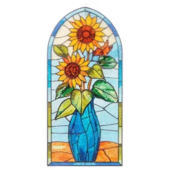 Diamond-Painting-Fensterbild, Glaskunst-Optik XL, Sonnenblume, 16,7cm x 35,7cm, 500µ