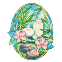 Diamond-Painting-Fensterbild, Glaskunst-Optik XL, Wellness-Kerzen, 29cm x 35,3cm, 500µ