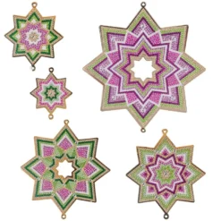 Diamond-Painting-Fensterbilder Sterne, Modern 2, versch. Größen, doppelseitig, 5 Stück