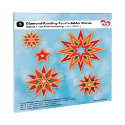 Diamond-Painting-Fensterbilder Sterne, Klassik 1, versch. Größen, doppelseitig, 5 Stück