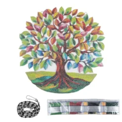 Diamond-Painting-Fensterbild, Acryl, XL, Baum des Lebens, 30,3cm x 30,5cm, 1,7mm stark, mit Kette