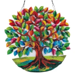 Diamond-Painting-Fensterbild, Acryl, XL, Baum des Lebens, 30,3cm x 30,5cm, 1,7mm stark, mit Kette