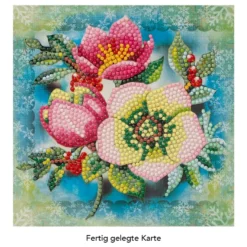 Diamond-Painting-Grußkarte, Christrosen, 16cm x 16cm, inkl. Zubehör