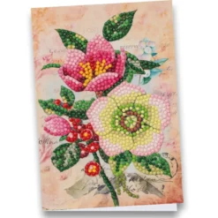 Diamond-Painting-Grußkarte, Christrosen, 11,5cm x 16,5cm, inkl. Zubehör