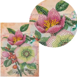 Diamond-Painting-Grußkarte, Christrosen, 11,5cm x 16,5cm, inkl. Zubehör