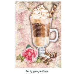 Diamond-Painting-Grußkarte, Eiskaffee, 11,5cm x 16,5cm, inkl. Zubehör