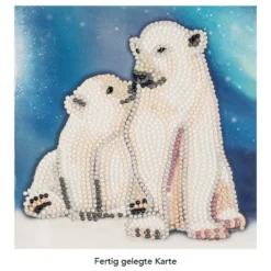 Diamond-Painting-Grußkarte, Eisbären 1, 16cm x 16cm, inkl. Zubehör