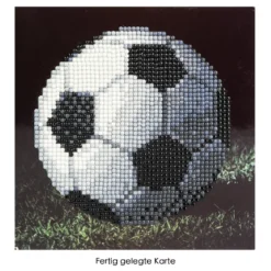 Diamond-Painting-Grußkarte, Fußball, 16cm x 16cm, inkl. Zubehör