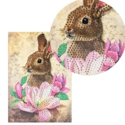 Diamond-Painting-Grußkarte, Hase 1, 11,5cm x 16,5cm, inkl. Zubehör