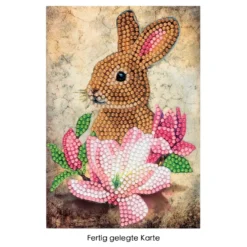 Diamond-Painting-Grußkarte, Hase 1, 11,5cm x 16,5cm, inkl. Zubehör