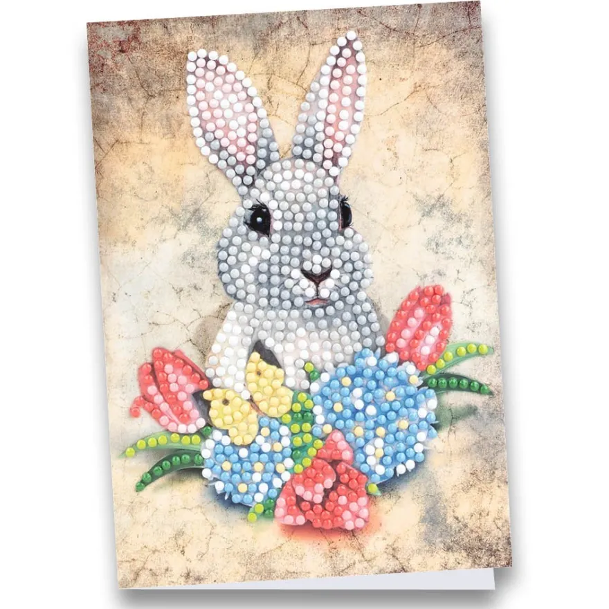 Diamond-Painting-Grußkarte, Hase 2, 11,5cm x 16,5cm, inkl. Zubehör