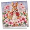Diamond-Painting-Grußkarte, Hasendame im Blumenkranz, 16cm x 16cm, inkl. Zubehör