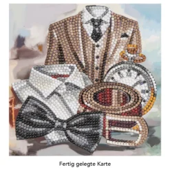Diamond-Painting-Grußkarte, Herrenausstattung, 16cm x 16cm, inkl. Zubehör