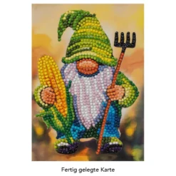 Diamond-Painting-Grußkarte, Herbstwichtel, 11,5cm x 16,5cm, inkl. Zubehör
